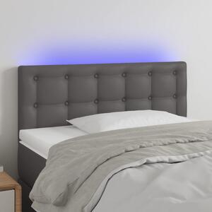 Szürke műbőr LED-es fejtámla 90 x 5 x 78/88 cm