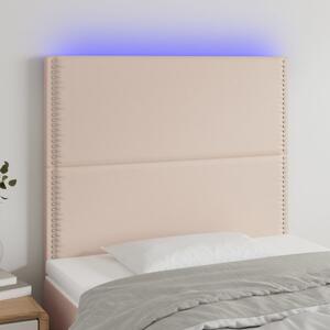 Cappuccino műbőr LED-es fejtámla 90x5x118/128 cm