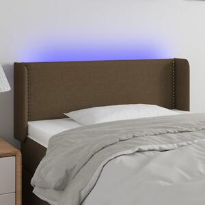 Sötétbarna szövet LED-es fejtámla 93 x 16 x 78/88 cm
