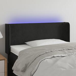 Fekete bársony LED-es fejtámla 93 x 16 x 78/88 cm