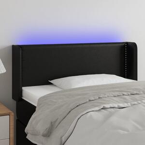 Fekete műbőr LED-es fejtámla 93 x 16 x 78/88 cm