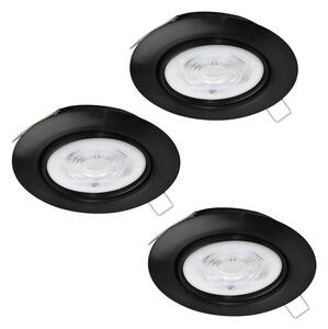 Eglo Eglo 901755 - KÉSZLET 3x LED Beépíthető lámpa FAVAZZINA 1xGU10/4W/230V fekete EG901755