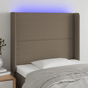Tópszínű szövet LED-es fejtámla 83x16x118/128 cm