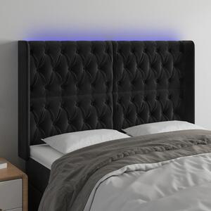 VidaXL fekete bársony LED-es fejtámla 163x16x118/128 cm