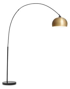 Besoa Amara, ívlámpa, aranyozott lámpabúra, márvány talapzat, E27, hálózati kábel, 2 m, arany
