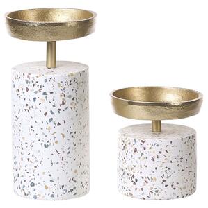 Gyertyatartó kétdarabos szettben KAENGAN Kő 13/24 cm Arany