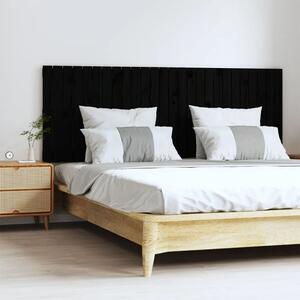 VidaXL fekete tömör fenyőfa fali fejtámla 166 x 3 x 60 cm