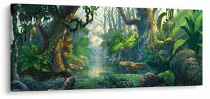Kép - Egy trópusi erdő illusztrációja (120x50 cm)