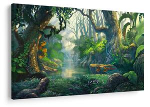 Kép - Egy trópusi erdő illusztrációja (90x60 cm)
