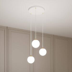 EMIBIG LIGHTING Royal lógó világítás, 3 izzós, opálfehér/fehér, üveg, E14, dimmelhető, Fehér / opál, Nappali / Étkező, Modern