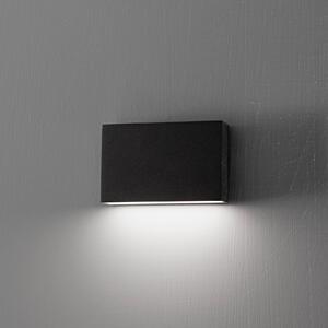 Egger LED kültéri fali lámpa Flatbox fekete 11x7 cm alumínium 11x7 cm