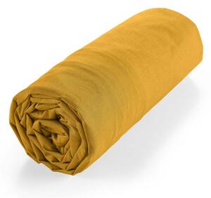 Sárga gumis bio pamut lepedő 140x190 cm Biolina – douceur d'intérieur