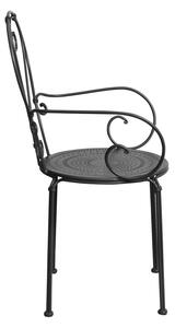 CENTURY két személyes kerti bútor szett karfás székkel, fekete