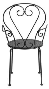 CENTURY két személyes kerti bútor szett karfás székkel, fekete