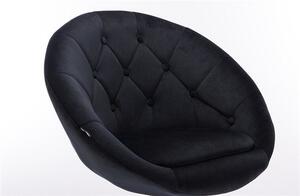 HR8516CROSS Fekete modern velúr szék arany lábbal