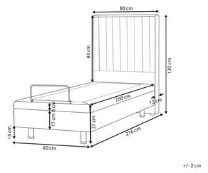 Bézs kárpitozott állítható ágy 80 x 200 cm DUKE II