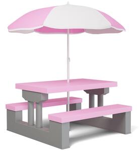 Gyermek ülőgarnitúra napernyővel rózsaszínben