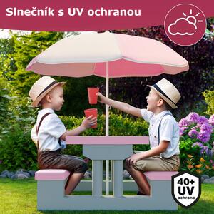 Gyermek ülőgarnitúra napernyővel rózsaszínben