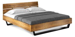 Kétszemélyes ágy CURBY 160x200 tömör/fém vintage lakk