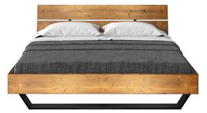 Kétszemélyes ágy CURBY 160x200 tömör/fém vintage lakk