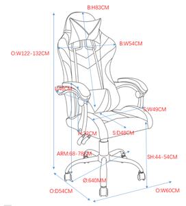 RACING 2021 Irodai szék, szürke-fekete