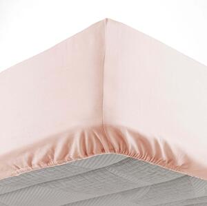 Rózsaszín gumis mikroszálas lepedő 90x190 cm Oscar – douceur d'intérieur
