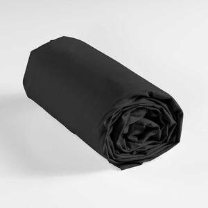 Fekete gumis pamut lepedő 180x200 cm Lina – douceur d'intérieur