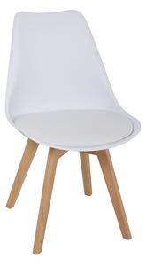 Catini BERSON Étkezőgarnitúra 4x szék +asztal, fehér/natúr