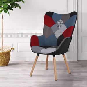 FRODO patchwork Stílusos relaxációs fotel - piros/szürke