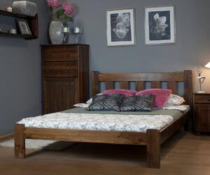Fenyőfa ágy Brita 90x200 cm, dió színben