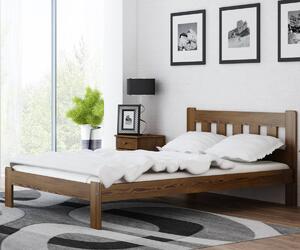 Fenyőfa ágy Brita 120x200 cm, dió színben