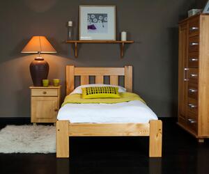 AMI bútorok Fenyőfa ágy Brita 90x200 cm, éger színben