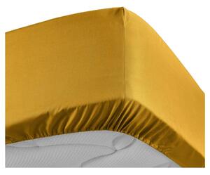 Sárga gumis pamut-perkál lepedő 180x200 cm Percaline – douceur d'intérieur