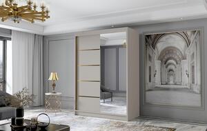 LUNGO III gardróbszekrény, 120 cm – bézs