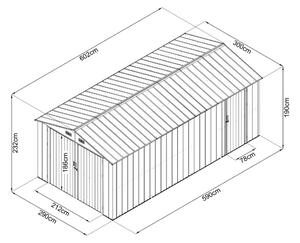 Avenberg Kerti ház / garázs 6.02 x 3 m ANTRACIT CG-K2010-B