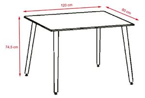 Catini TABERG Étkezőgarnitúra 4x szék + asztal, fehér