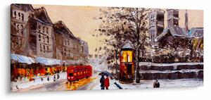 Kép - Egy téli város festménye (120x50 cm)