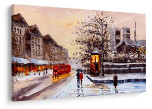 Kép - Egy téli város festménye (90x60 cm)