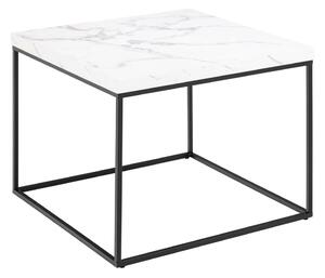 Fehér dohányzóasztal márvány dekoros asztallappal 60x60 cm Barossa – Actona