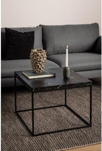 Fekete dohányzóasztal márvány dekoros asztallappal 60x60 cm Barossa – Actona