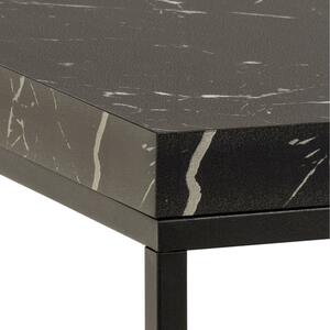 Fekete dohányzóasztal márvány dekoros asztallappal 60x60 cm Barossa – Actona