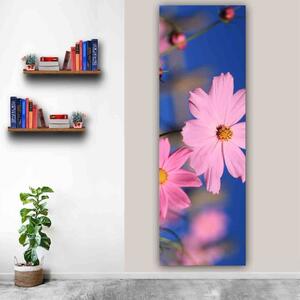 100x40cm Egyszerű rózsaszín virágok függőleges vászonkép