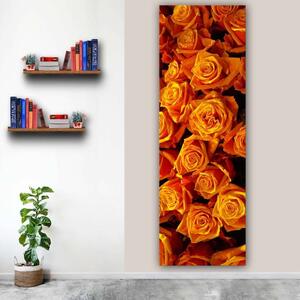 100x40cm Egy csokor sárga rózsa függőleges vászonkép