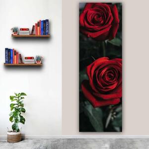 100x40cm Piros rózsa pár függőleges vászonkép