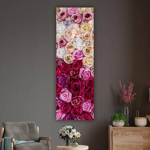 100x40cm Rózsa özön függőleges vászonkép