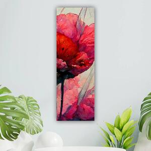 100x40cm Absztrakt pipacs festmény függőleges vászonkép