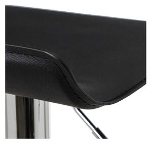Fekete bőr utánzat állítható magasságú bárszék szett 2 db-os (ülésmagasság 63 cm) – Casa Selección