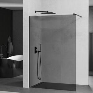 Mexen Kioto walk-in zuhanyfal - füstüveg / fekete profil - 90 cm (800-090-101-70-40)