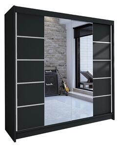 Gardróbszekrény Closico Cavaris V, Laminált forgácslap, 215x180x58cm, Fekete