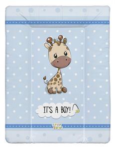 Babastar puha pelenkázó lap 50*70 cm - It&#039;s a boy ! zsiráf kék
